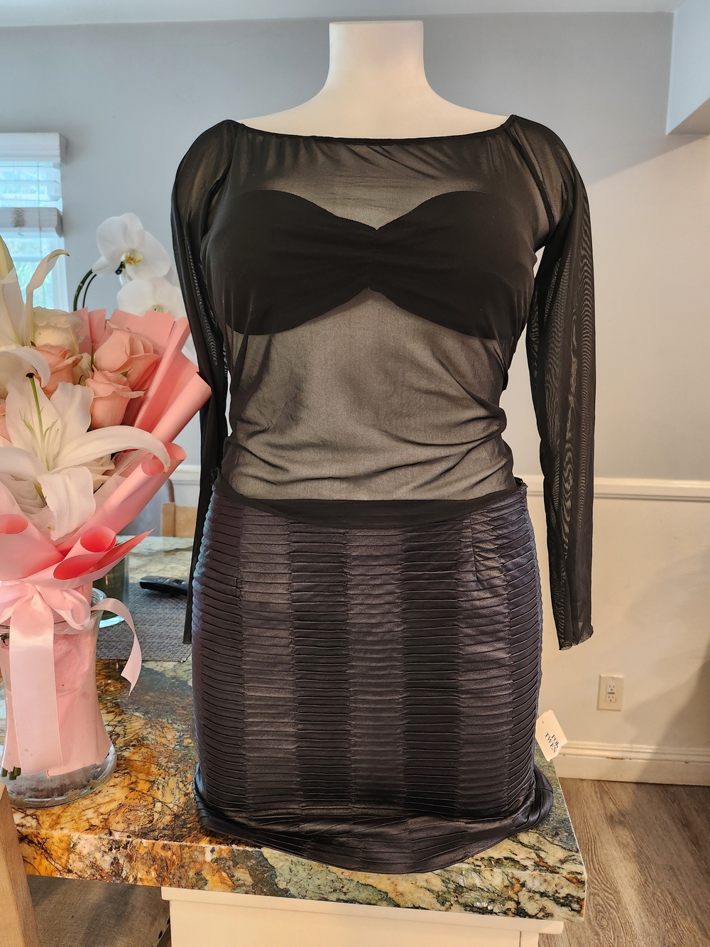 Forever 21 Black Pleated Faux-Leather Skirt